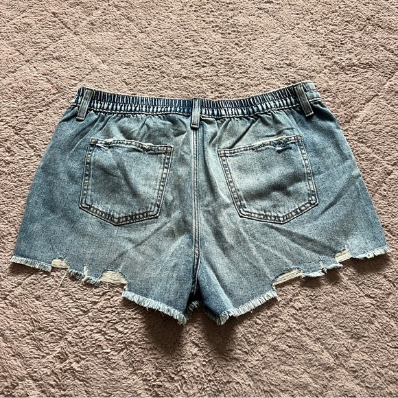 NWT Aerie Cotton Blend Elastic Waist High Waist‎ Cutoff Shorts Women's Size L - Picture 8 of 8